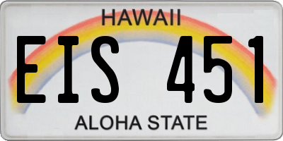 HI license plate EIS451