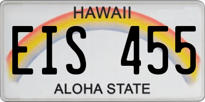 HI license plate EIS455