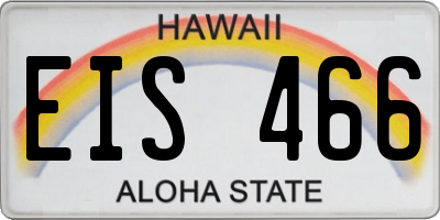 HI license plate EIS466