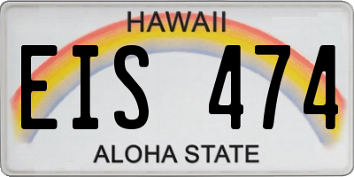 HI license plate EIS474