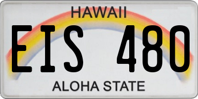 HI license plate EIS480