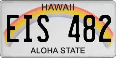 HI license plate EIS482