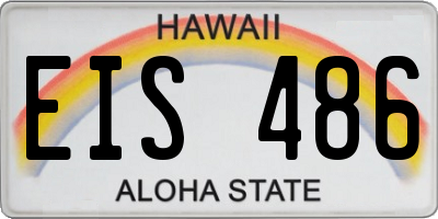 HI license plate EIS486
