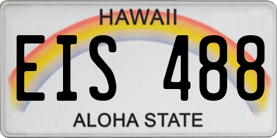 HI license plate EIS488