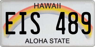 HI license plate EIS489