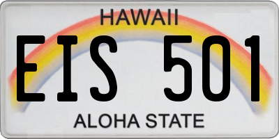 HI license plate EIS501