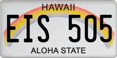 HI license plate EIS505