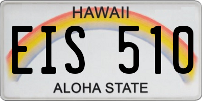 HI license plate EIS510