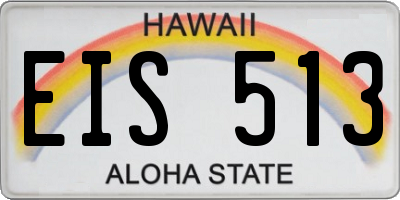 HI license plate EIS513
