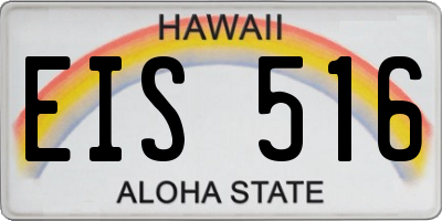 HI license plate EIS516