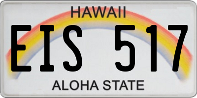 HI license plate EIS517