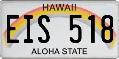 HI license plate EIS518