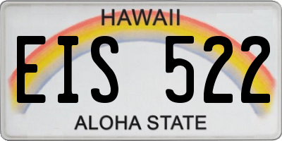 HI license plate EIS522