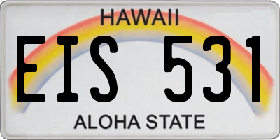 HI license plate EIS531
