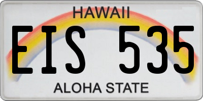 HI license plate EIS535