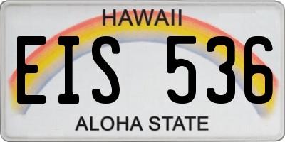 HI license plate EIS536