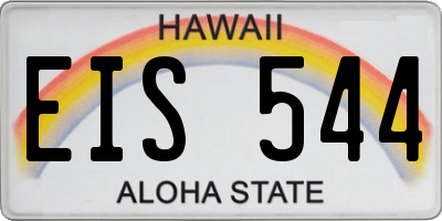 HI license plate EIS544