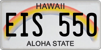 HI license plate EIS550