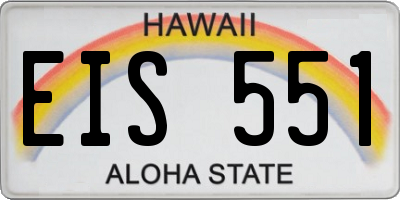 HI license plate EIS551