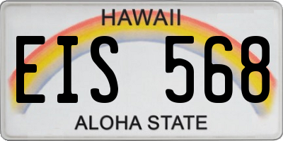 HI license plate EIS568