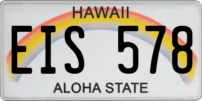 HI license plate EIS578
