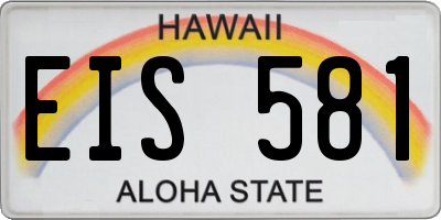 HI license plate EIS581