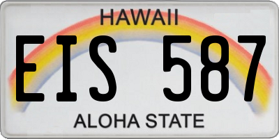HI license plate EIS587