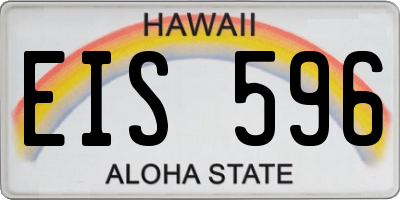 HI license plate EIS596
