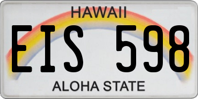 HI license plate EIS598