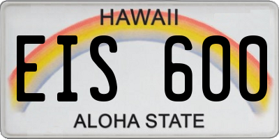 HI license plate EIS600