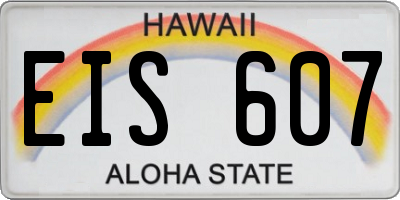 HI license plate EIS607