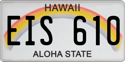 HI license plate EIS610