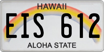 HI license plate EIS612