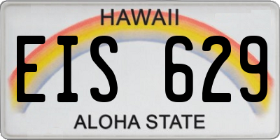 HI license plate EIS629