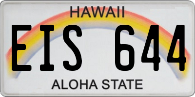 HI license plate EIS644