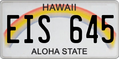 HI license plate EIS645