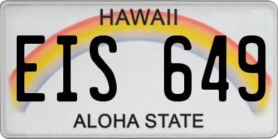 HI license plate EIS649
