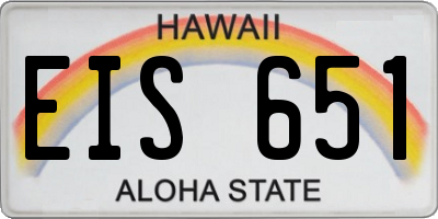 HI license plate EIS651