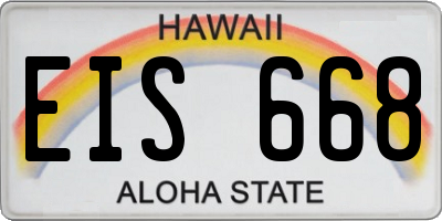 HI license plate EIS668