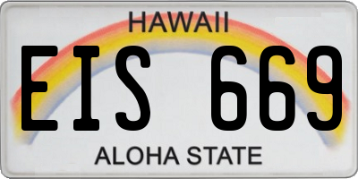 HI license plate EIS669