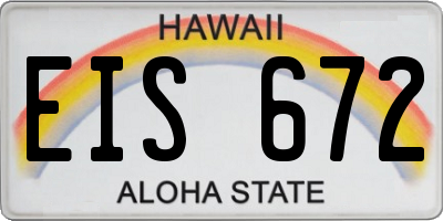 HI license plate EIS672