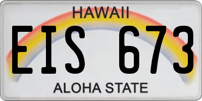 HI license plate EIS673