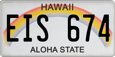 HI license plate EIS674