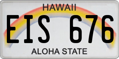 HI license plate EIS676