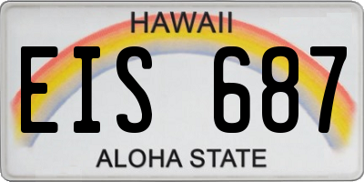 HI license plate EIS687