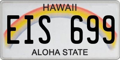 HI license plate EIS699