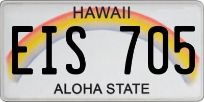 HI license plate EIS705