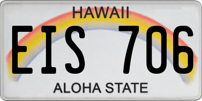 HI license plate EIS706