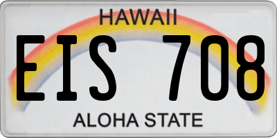 HI license plate EIS708