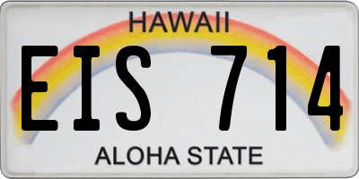 HI license plate EIS714